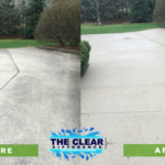 clean vs dirty driveway sidewalk curb